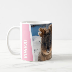 Caneca De Café Quokka na Praia Austrália Foto de Animal Fofo