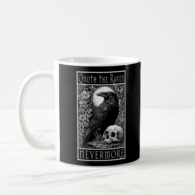 Caneca De Café Quoth the Raven - Nunca mais - Edgar Allan Poe art (Esquerda)
