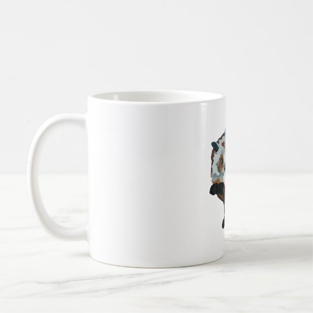 Caneca De Café R é para o Esquilo Voador Vermelho e Branco (Esquerda)
