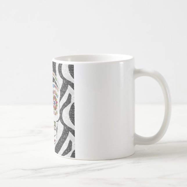 Caneca De Café RAB Rockabilly Açúcar Caveira em Estampa de Zebra (Direita)
