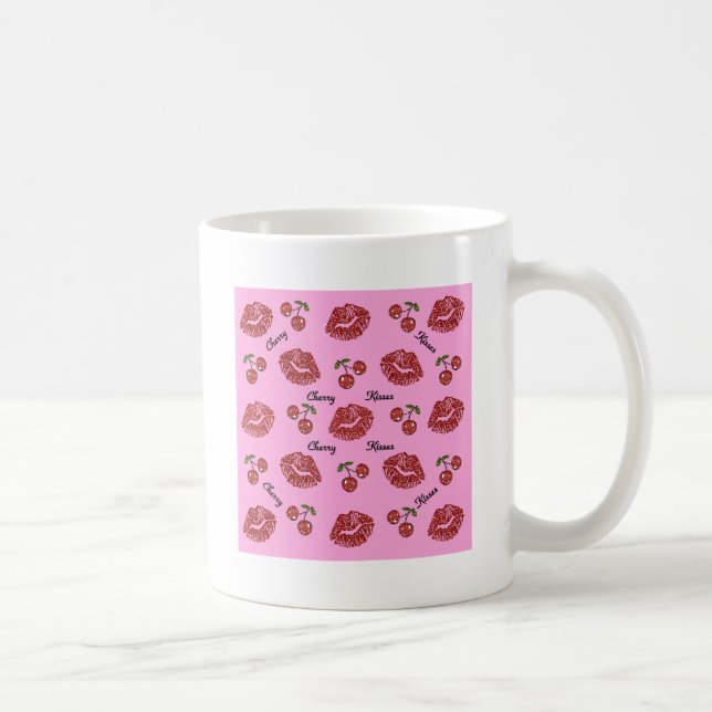 Caneca De Café RAB Rockabilly Cherry Kisses a rosa (Direita)