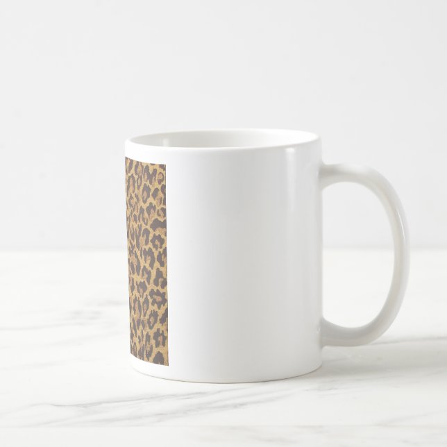 Caneca De Café RAB Rockabilly Leopard Print Brown Dourado (Direita)