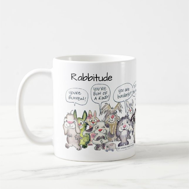 Caneca De Café Rabbitude 19 coelhos dos desenhos animados (Esquerda)