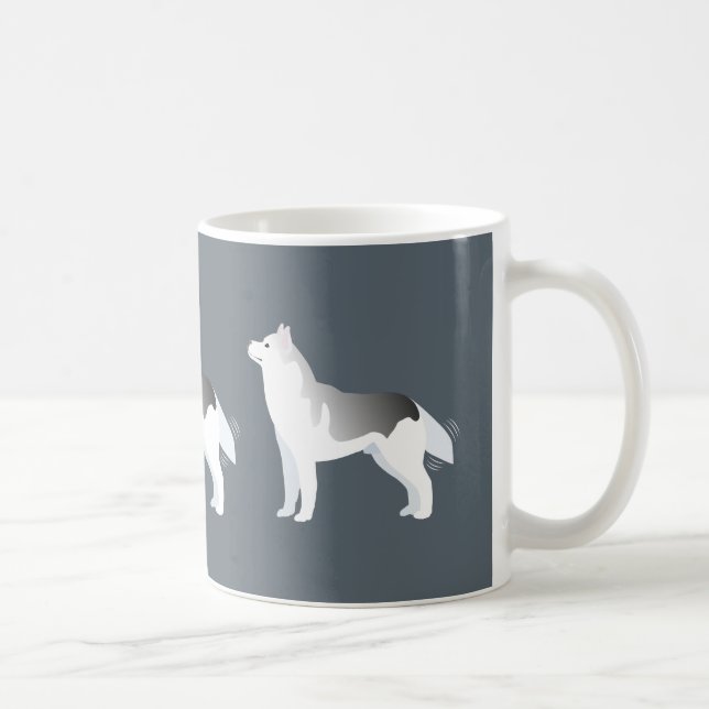 Caneca De Café Raça Básica Silver Siberian Husky Personalizável (Direita)