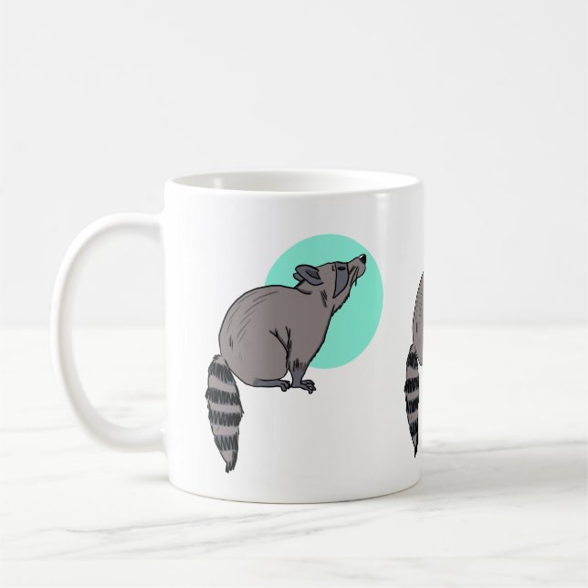 Caneca De Café Raccoon 11oz Cã Cerâmica (Esquerda)