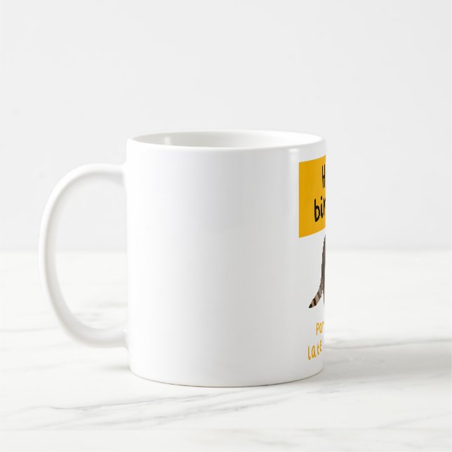 Caneca De Café Raccoon Birthday, Trabalho de arte, Playday Forest (Esquerda)