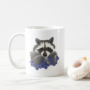 Caneca De Café Raccoon com mirtilos