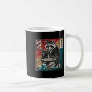 Caneca De Café Raccoon Eating Ramen Japonês Noodles Funny Racoon