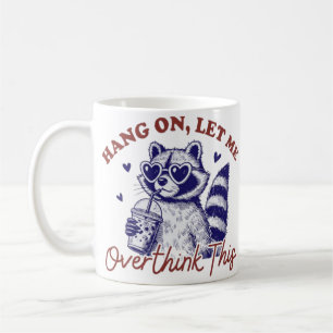 Caneca De Café Raccoon em pensamento