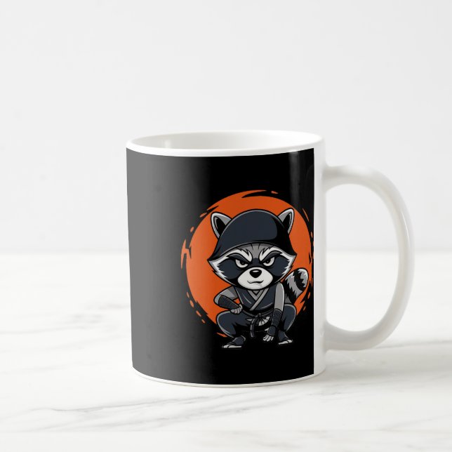 Caneca De Café Raccoon Funny Karate Design Costume (Direita)