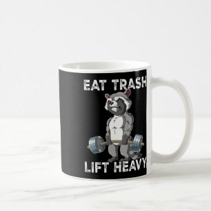 Caneca De Café Raccoon Gym Weight Training Eat Trash Levanta Pesa