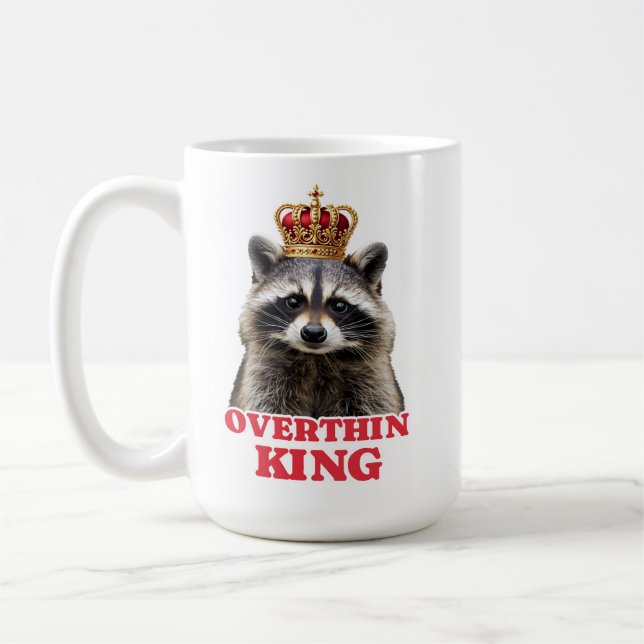 Caneca De Café Raccoon Overthink King (Esquerda)