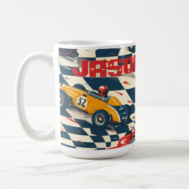Caneca De Café Race Car Themed Coffee Mug (Esquerda)