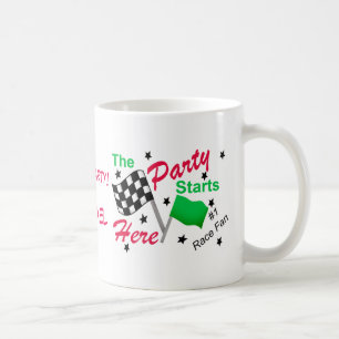 Caneca De Café Race Party Inicia o Nome Sinalizador Verificado Pe