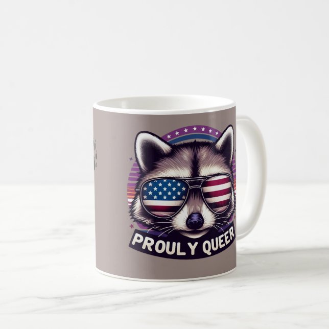 Caneca De Café Racion Prezado com a bandeira americana Sunglasse (Frente Esquerda)