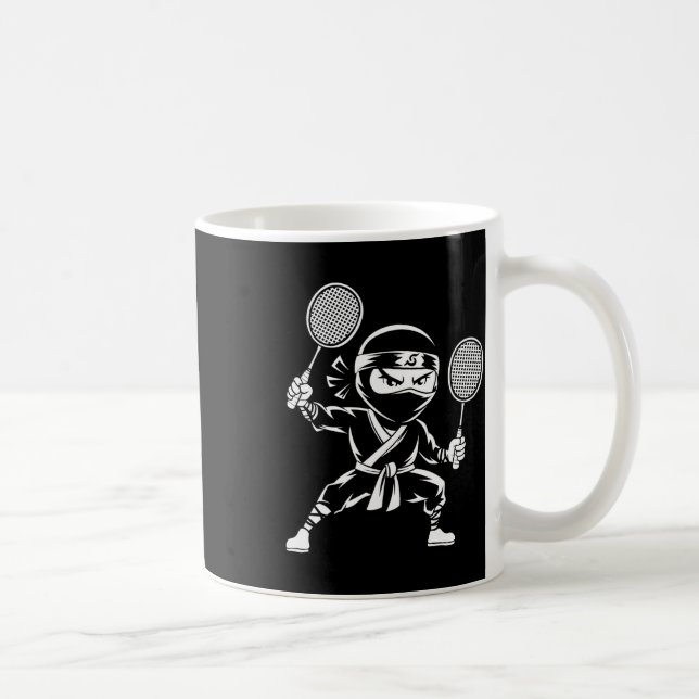 Caneca De Café Racket Shuttle Racquet - Jogador Dminton Ninja (Direita)