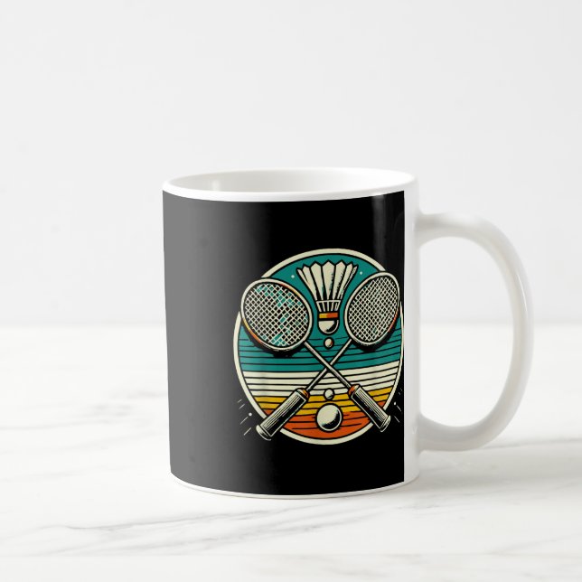 Caneca De Café Rackets de Badminton Antigos Petecas Rackets Cruza (Direita)