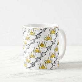 Caneca De Café Rackets de tênis e Crowns - Padrão Real