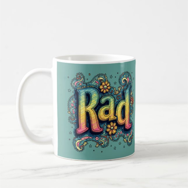 Caneca De Café Rad 70s - Estética psicodélica Groovy (Esquerda)