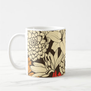 Caneca De Café Radiação da Flor Vermelha: Esplendor sem costura