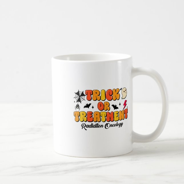 Caneca De Café Radiação De Truque Ou Tratamento Oncologia Hallowe (Direita)