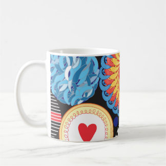 Caneca De Café Radiação Escura: Padrão Circular Brilhante