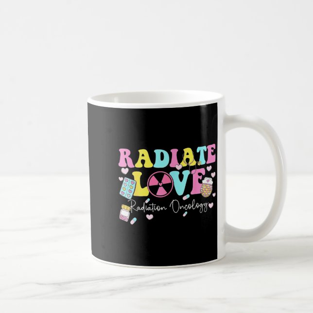 Caneca De Café Radiate Love Radiation Oncology Valentine's Day Ra (Direita)