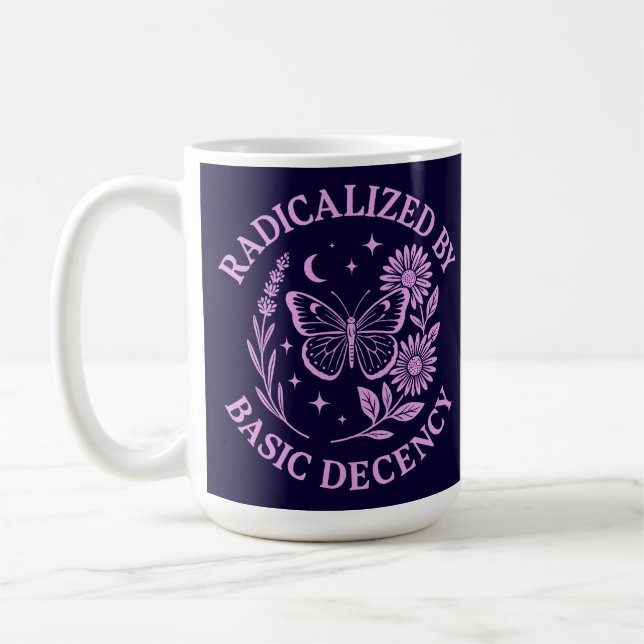 Caneca De Café Radicalizado por decência básica (Esquerda)
