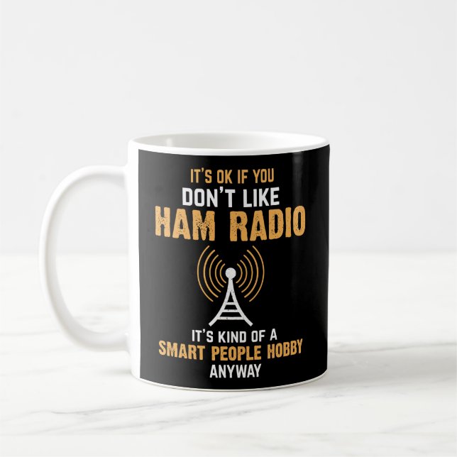 Caneca De Café Rádio Funny Ham Rádio Amateur Morse Hobby (Esquerda)
