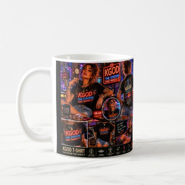 Caneca De Café Rádio KGOD Late Night  (Esquerda)