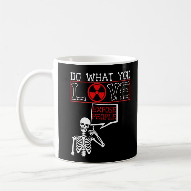 Caneca De Café Radiologia Humor Skeleton Xray Radiologista (Esquerda)