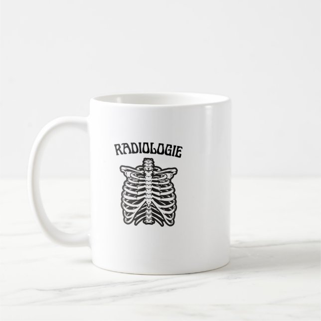 Caneca De Café Radiologie Rib Cage Skeleton Illustration (Esquerda)