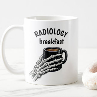Caneca De Café RADIOLOGY Breakfast Coffee Skeleton Hand
