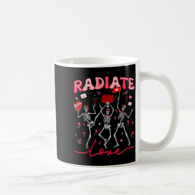Caneca De Café Radiology Radiate Rad Tech Valentine Skeleton Hear (Direita)