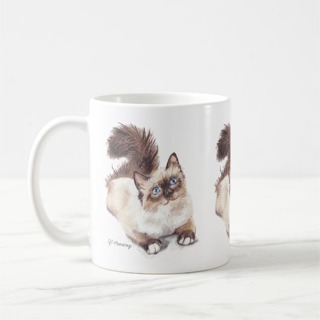 Caneca De Café Ragdoll cat por artista GV Hemmings (Esquerda)
