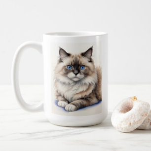 Caneca De Café Ragdoll - Ilustração de Gato Ragdoll - Pet Cozy