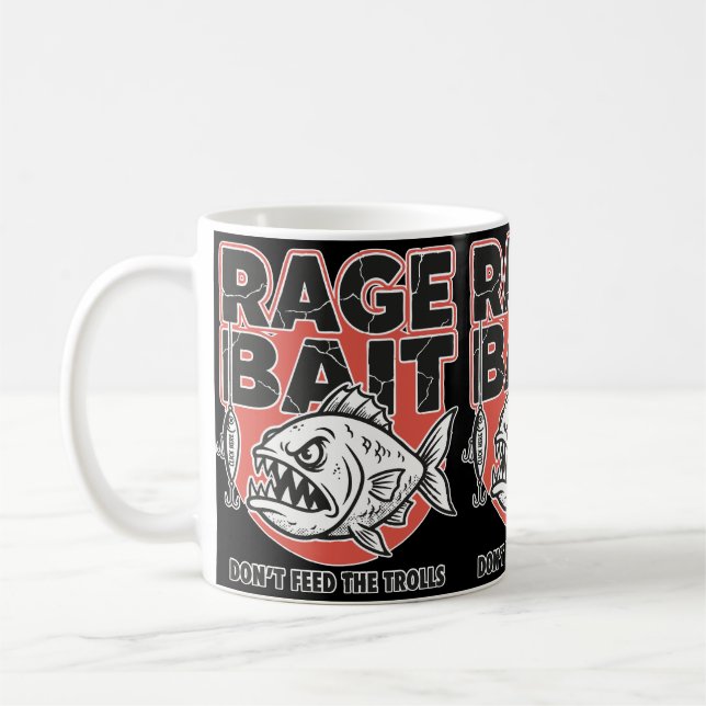 Caneca De Café Rage Bait, Don’t Feed The Trolls (Esquerda)