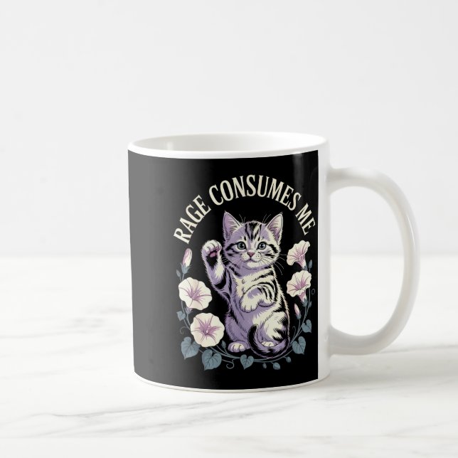 Caneca De Café Rage Consumes Me Cute Kitten  (Direita)