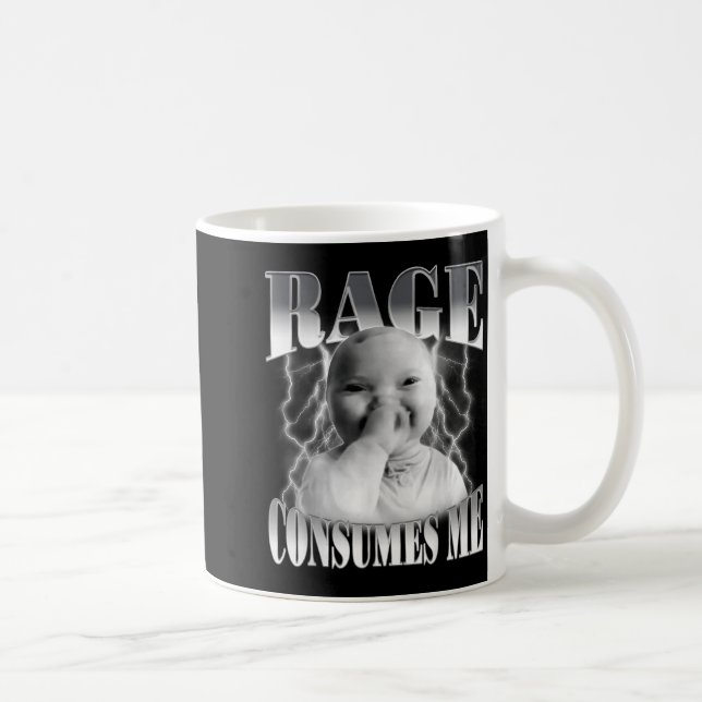 Caneca De Café Rage Consumes Me Funny Ai Baby Holding Laugh Brain (Direita)