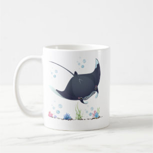Caneca De Café Raia-mãe com bolhas e recife de coral Coffee Mug