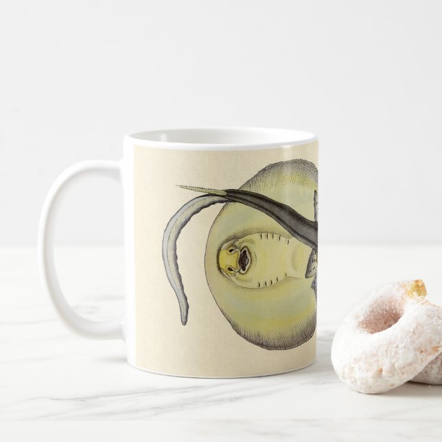 Caneca De Café Raias Pinta, Animais Marinhos Antigos (Com Donut)