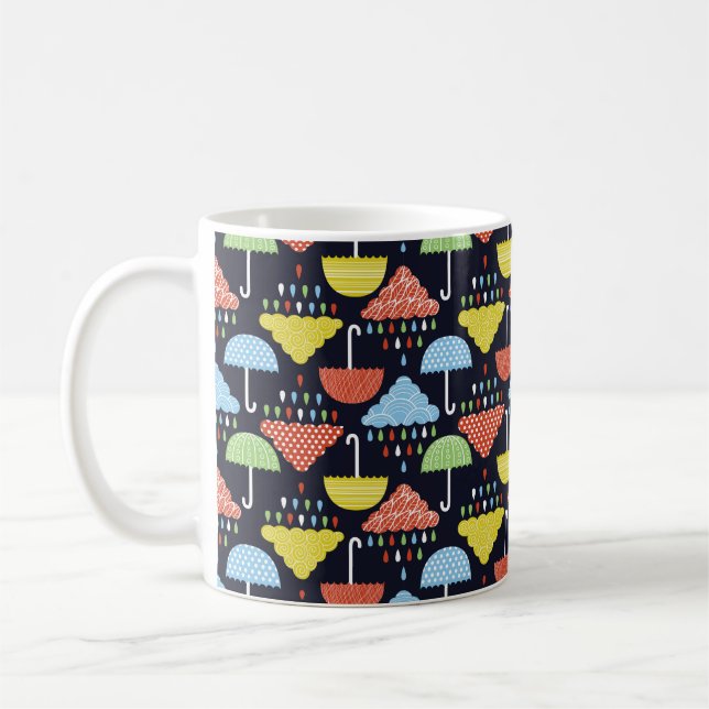 Caneca De Café Rain seamless pattern (Esquerda)