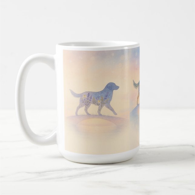 Caneca De Café Rainbow Bridge Wildflower Pet Silhouette (Esquerda)