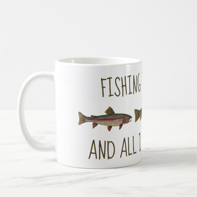 Caneca De Café Rainbow Brown Brook Trout Fishing Quote (Esquerda)