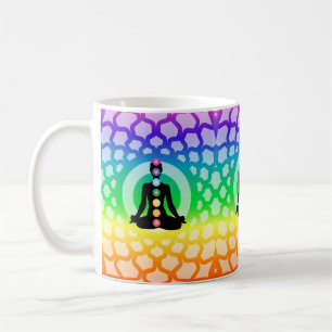 Caneca De Café Rainbow Chakra Yoga Mug - Arte Geométrica Sagrada