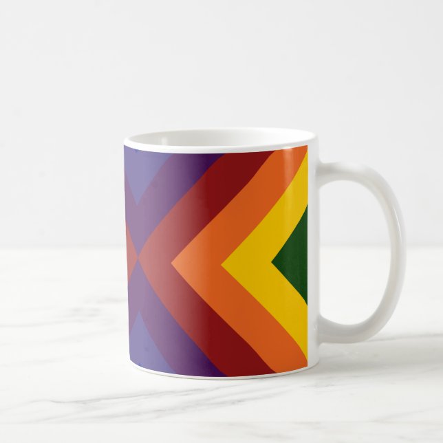 Caneca De Café Rainbow Chevrons Mug (Direita)