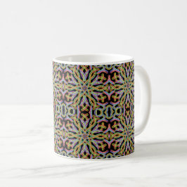 Caneca De Café Rainbow Colored String Rope Pattern Art