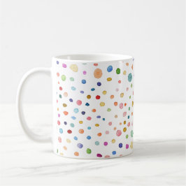Caneca De Café Rainbow Confetti Dots Watercolor Pattern Mug