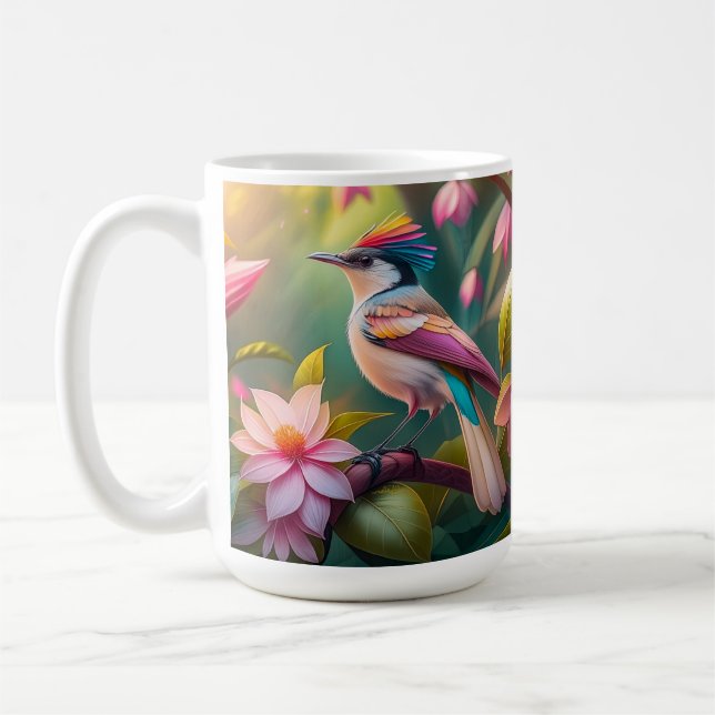 Caneca De Café Rainbow crested Jay Fantasy Bird (Esquerda)