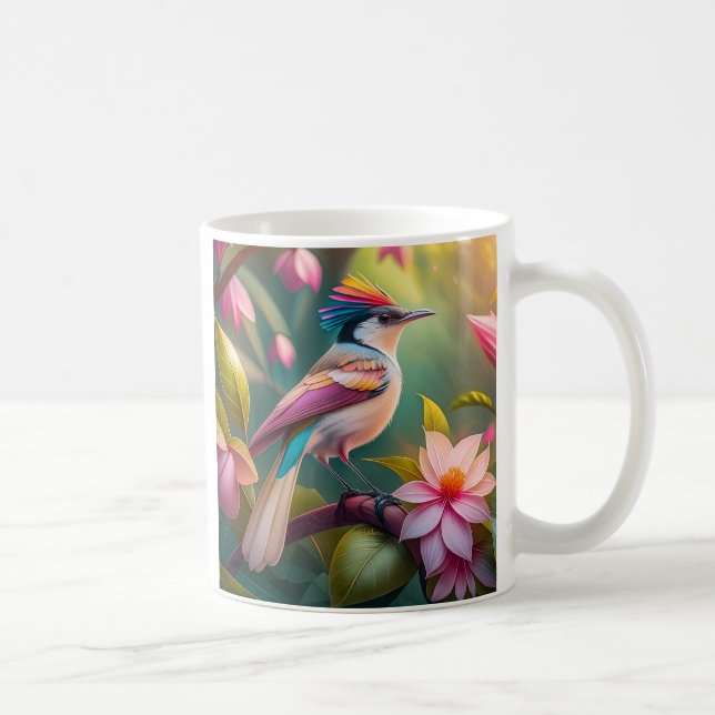 Caneca De Café Rainbow crested Jay Fantasy Bird (Direita)